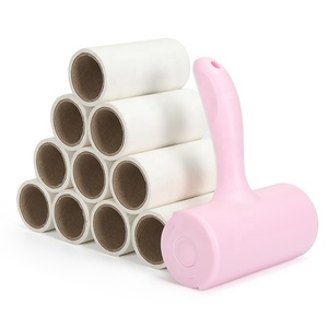 Rodillo quitapelusas manual desechable A2551 de 60 hojas, rodillo de papel adhesivo oblicuo para ropa, eliminación de pelusas y pelo, removedor de polvo de plástico - Product Image 1