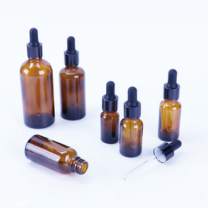 Flacon compte-gouttes en verre brun personnalisé, flacon pour huiles essentielles, aromathérapie, cosmétiques, contenant vide avec pipette en verre - Product Image 3