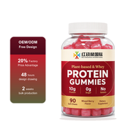 Gummies protéinés végétaux et au lactosérum sous marque privée, testés par un tiers, fabricant OEM ODM