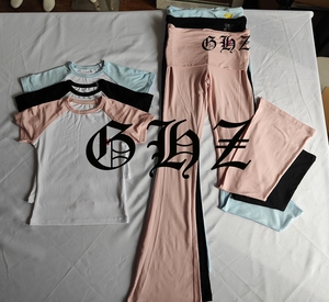 Mang Nhãn Hiệu Quần Áo Mùa Hè Quần Áo Cho Phụ Nữ Biểu Tượng Tùy Chỉnh Cotton Ngắn Tay Áo T Áo Sơ Mi Và Gấp Hơn Quần Short Phụ Nữ 2 Mảnh Phòng Chờ Bộ - Product Image 5