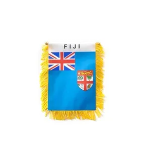 Biểu Ngữ Fiji Mini 6 ''X 4''-Biểu Ngữ Fiji 15X10 Cm-Biểu Ngữ Mini 4X6 Inch Móc Treo Cốc Hút