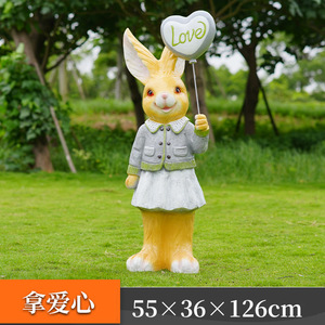 Grands œufs de Pâques commerciaux en résine, figurine de <span class=keywords><strong>lapin</strong></span> grandeur nature, art populaire, écologique, faite à la main, décoration maison et jardin - Product Image 5