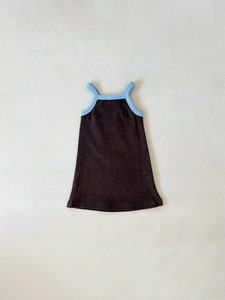 <span class=keywords><strong>Vestito</strong></span> Estivo per Bambina 0-6 Anni, 100% Cotone Spugna, Marrone Blu <span class=keywords><strong>Rosa</strong></span>, con Spalline a Costine, Senza Maniche - Product Image 4