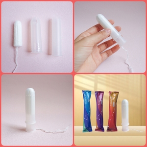 Tampón menstrual personalizable 100% algodón catéter vaginal <span class=keywords><strong>tampones</strong></span> aplicadores - Product Image 4