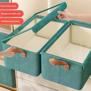 Caja de Almacenamiento de Ropa de Gran Capacidad de 26L, Organizador de Ropa con Tapa y Compartimentos, de Tela, Impermeable, a Prueba de Polvo, Plegable y Apilable - Product Image 5