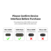 Câble Mini HDMI vers HDMI Ultra HD 4K 60Hz 2.0 Mâle Bidirectionnel en Nylon Tressé Compatible avec MacBook Xbox PS5 Smart TV PC