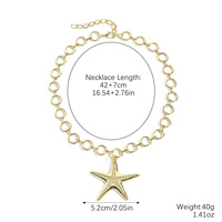 Collier de perles à la mode pour femmes perle d'or pendentif en coquillage de mer exagéré Simple conque Style en métal Long océan vent mer perlé