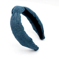 Bandeau à paillettes personnalisé noué bleu tissu argent étoile bandeau de cheveux de mode de luxe pour les femmes accessoire de cheveux personnalisé Pastel