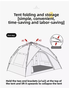 Outdoor Full Automatic Double-Layer Waterproof Summer <b>Tent</b> Oxford Cloth Quick Setup Sunscreen Insect Protection for 3-4 Double - Product Image 6