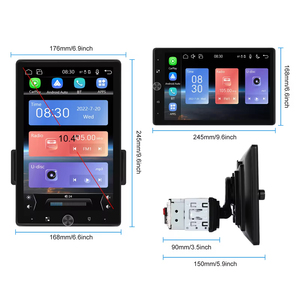 เครื่องเล่น MP5 ในรถยนต์ Podofo หน้าจอหมุนได้ 10.4 นิ้ว 1 Din รองรับ Carplay และ Android Auto พร้อม AUX FM BT EQ USB อุปกรณ์รับสัญญาณวิทยุในรถยนต์ กล้องมองหลัง จัดส่งรวดเร็ว - Product Image 5