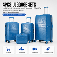 Ensemble de 4 valises rigides en polycarbonate 14, 20, 24, 28 pouces avec trousse de toilette et roulettes pivotantes pour le voyage