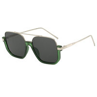 Lunettes de soleil unisexes à double pont, grande monture, style coréen, polarisées, teintées, UV400, monture complète, nouveau style rétro, pour le soleil