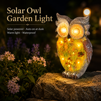 Lampe solaire LED d'extérieur IP44 étanche en résine, motif renard, hibou, escargot, hérisson, lumière décorative blanche chaude pour jardin