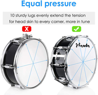 Wholesale Factory Direct Percussion Musical Instrument 14 Inch Snare Drum with Stand for Wholesale Only