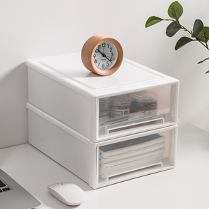 Cajones de almacenamiento apilables de plástico, cajones pequeños tipo cajón, cajas organizadoras de <span class=keywords><strong>escritorio</strong></span>, <span class=keywords><strong>cajonera</strong></span> pequeña translúcida - Product Image 3