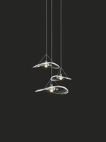 Lustre en verre d'art minimaliste Restaurant bar Loft Duplex Escalier Lotus Leaf Style Luminaires