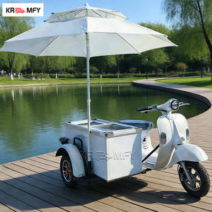 Tricycle à crème glacée portable pour les friandises glacées, sucettes glacées italiennes, chariot à pousser à la main - Product Image 5