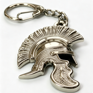 Llavero de aleación de zinc vintage con diseño de casco romano, impreso con UV, mosquetón, regalo de recuerdo, forma irregular, dije metálico resistente - Product Image 6