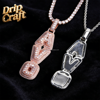 Liontin Huruf AVO 3D Hip-hop Baru, Liontin Personalisasi 3 Huruf yang Dapat Dikombinasikan Bebas dengan Tembaga dan Zirkon. Gaya Unisex Grosir