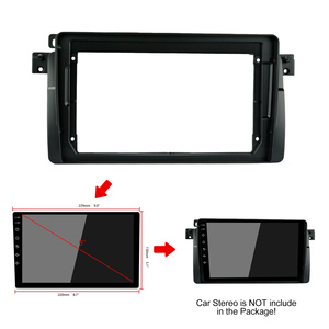 Vente en gros pour <span class=keywords><strong>BMW</strong></span> <span class=keywords><strong>E46</strong></span> 1998-2005 Lecteur multimédia audio de voiture Cadre ABS Radio Vidéo Fascia Panneau Intérieur Accessoire Dah Kit 9" - Product Image 3