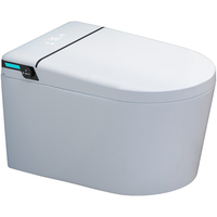 P-Trap Placard d'eau automatique Siège de toilette intelligent Wc suspendu Salle de bain Céramique Mur suspendu Toilette intelligente avec réservoir