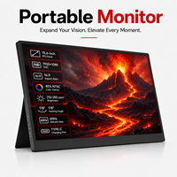 Écran portable GetMi OEM personnalisé de 15,6 pouces avec lecteur multimédia intégré, haut-parleurs doubles, USB C, vidéo sans fil, moniteur portable
