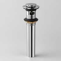 Vanne de vidange de lavabo escamotable en laiton massif chromé de qualité supérieure, 1 1/4 po, avec longue tige d'extension en acier inoxydable