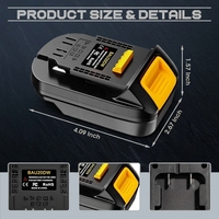 Adaptor Baterai BAU20DW untuk Baterai Li-ion 20V, Mengubah menjadi Perkakas Listrik Tanpa Kabel 20V