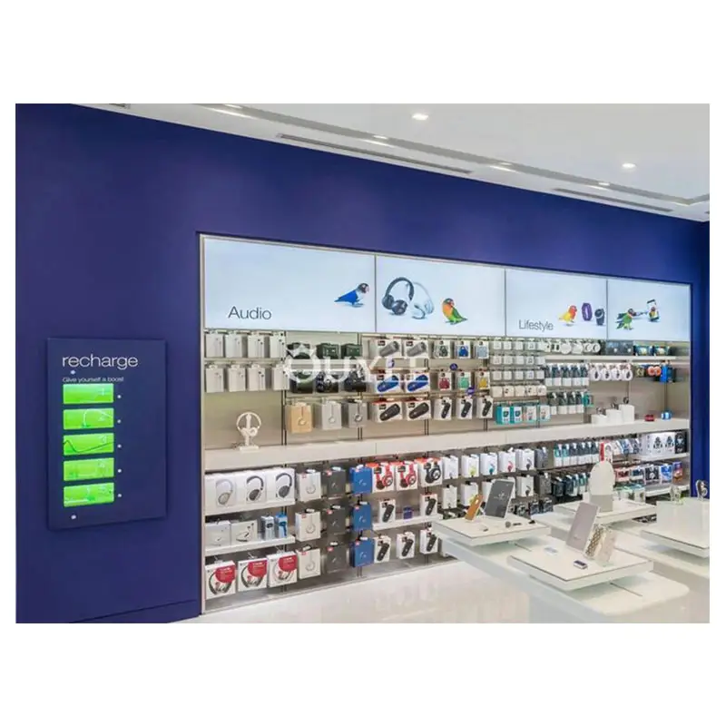 New Mobile Phone Store Fitting Shop Interior Design For Mobile Phone Accessories Cellphone Wall Display