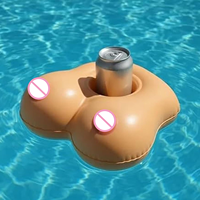 Porte-gobelet gonflable en PVC léger, pliable et flottant en forme de poitrine pour les fêtes au bord de la piscine, la plage, l'intérieur et les jeux aquatiques
