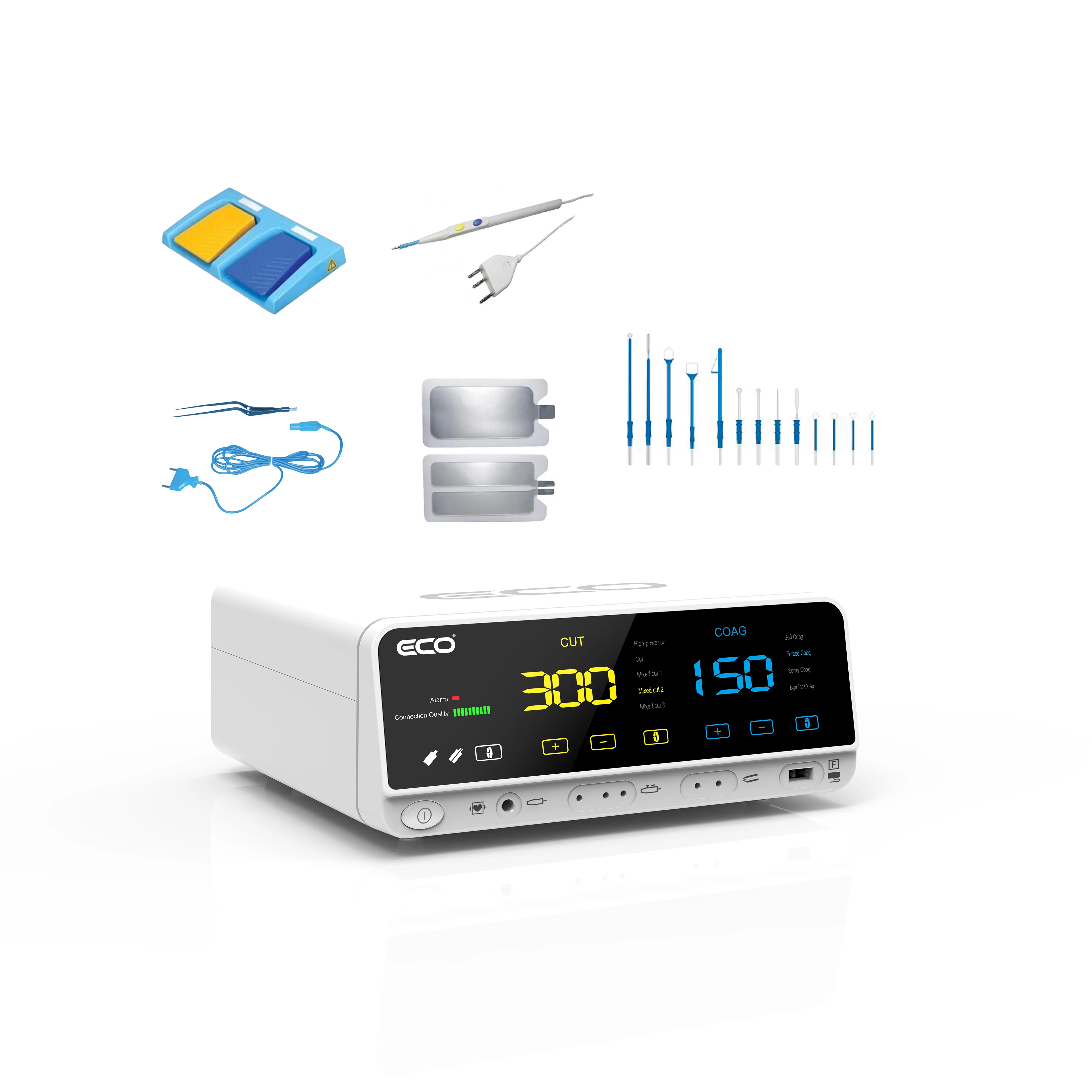 Machine d'électrocoagulation bipolaire à 9 modes de travail Générateur d'unité électrochirurgicale portable 300w coagulateur chirurgical