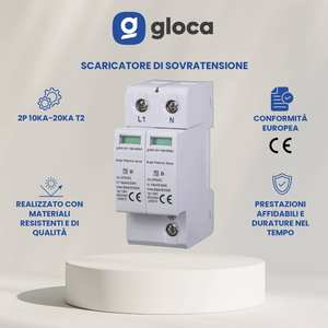 Dispositivo de Protección Contra Sobretensiones Gloca 2P 10KA 20KA T2 275VAC Protección del Sistema de Energía JX5210 - Product Image 4
