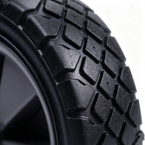 7x1.5 Inch Flat Free Solid Rubber <b>Wheel</b> Knobby Tread Grey <b>Plastic</b> Rim <b>Wheel</b> for Hand Truck Trolley Utility Cart - Product Image 4