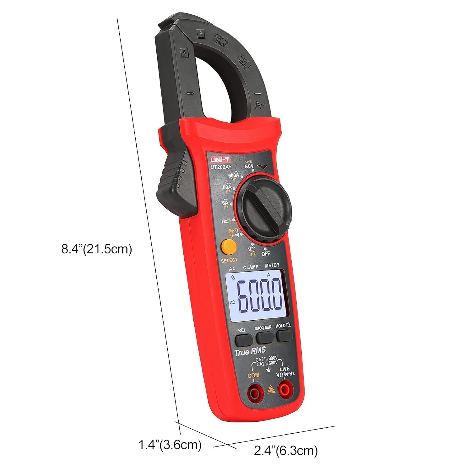 Pince Ampèremétrique Proster 600A TRMS – Multimètre Numérique Professionnel Avec NCV, Courant AC/DC, Tension, Résistance, Température