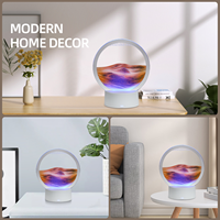 Lampe de Bureau Moderne 3D LED, Tableau de Sable Dynamique et Lumineux, Peinture Cinétique d'Art en Quicksand