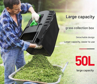 Cortacésped Eléctrico Manual de Metal para Jardín con Bolsa Recolectora de 50L, 6 Alturas de Corte Ajustables y Máquina para Cortar Césped