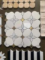 Carreaux mosaïques en parquet à motifs plumes dorées, style moderne, en pierre verte et marbre, pour murs de villas, appartements, hôtels, cuisines et salles de bain, épaisseur 7 mm