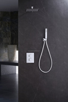 Ensemble de robinets de douche thermostatiques encastrés en laiton inoxydable pour salle de bain, accessoire de poche