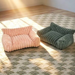 Lit pour chien en fausse fourrure de luxe, rectangulaire, doux, amovible, lavable, rose, pour chiens, salon, toutes saisons - Product Image 3