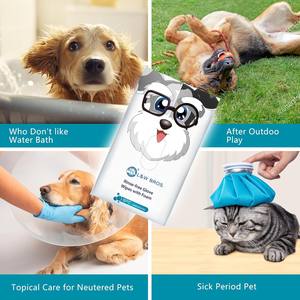 ถุงมือเช็ดทำความสะอาดสัตว์เลี้ยงแบบเปียกผ้าเปียกสำหรับสุนัขแมวสัตว์เลี้ยงปราศจากแอลกอฮอล์ - Product Image 6