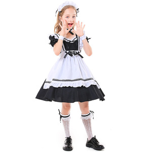 Gioco di Ruolo <span class=keywords><strong>Vestito</strong></span> <span class=keywords><strong>da</strong></span> <span class=keywords><strong>Cameriera</strong></span> Bianco e Nero, Costume per Attività Genitore-Figlio - Product Image 2