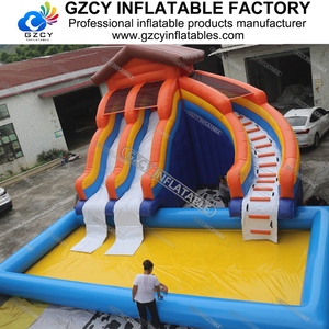 Trượt nước thương mại và lâu đài với hồ bơi lớn có thể tháo rời cho công viên nước mặt đất - Product Image 5