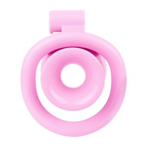 FRRK-304A Jaula de Castidad de Resina Negativa Invertida ABS, Anillo de Castidad Masculino con Bloqueo Uretral, Anillo para Pene Resistente, Suministros para Adultos Rosa/Negro - Product Image 3