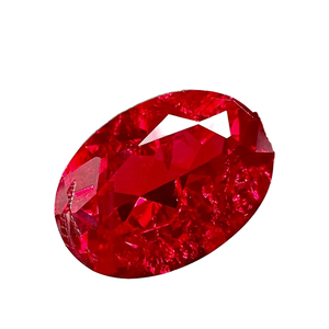 Rubis rouge sang de pigeon de qualité supérieure, cultivé en laboratoire, taille ovale, facetté, pierre précieuse en vrac, Gemmes HQ Feu, 10x14mm, diamètre du trou, certifié par un tiers - Product Image 2