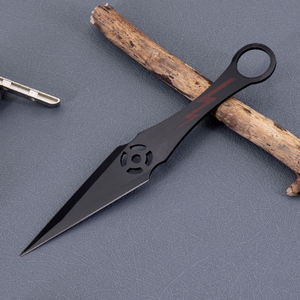 سكين جيب قابل للطي بشفرة ثابتة مستقيمة مطلية باللون الأسود، تكتيكية للبقاء والقتال، الأكثر مبيعًا - Product Image 3