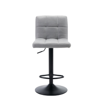 Tabouret de bar nordique en cuir noir réglable pivotant pour la cuisine vente en gros