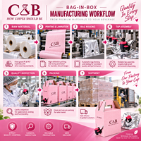 Distributeur de café arabe personnalisé pour café à emporter Gahwa, emballage isolant Bag-in-Box avec impression en héliogravure et valve recyclable