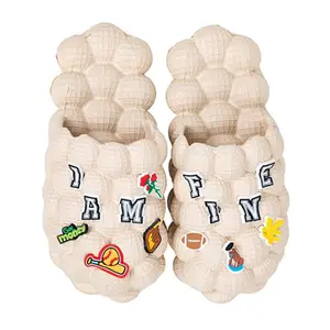 Dropshipping 35-46 Summer foam sandals women to wear at home beach EVA bubble slides shoes ladies slippers with charms