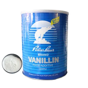 Fabrika kaynağı yüksek kalite 100% beyaz Vanillin toz Polar Bear marka Vanillin lezzet