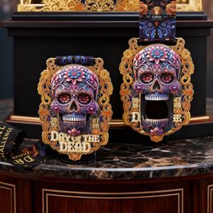 เหรียญกีฬาแบบดั้งเดิมทำจากโลหะผสมสังกะสีพิมพ์ลาย UV ตามสั่ง เหรียญสำหรับนักวิ่งมาราธอนและวิ่งเทรล ดีไซน์ลายดอกไม้สีสันสดใส - Product Image 3